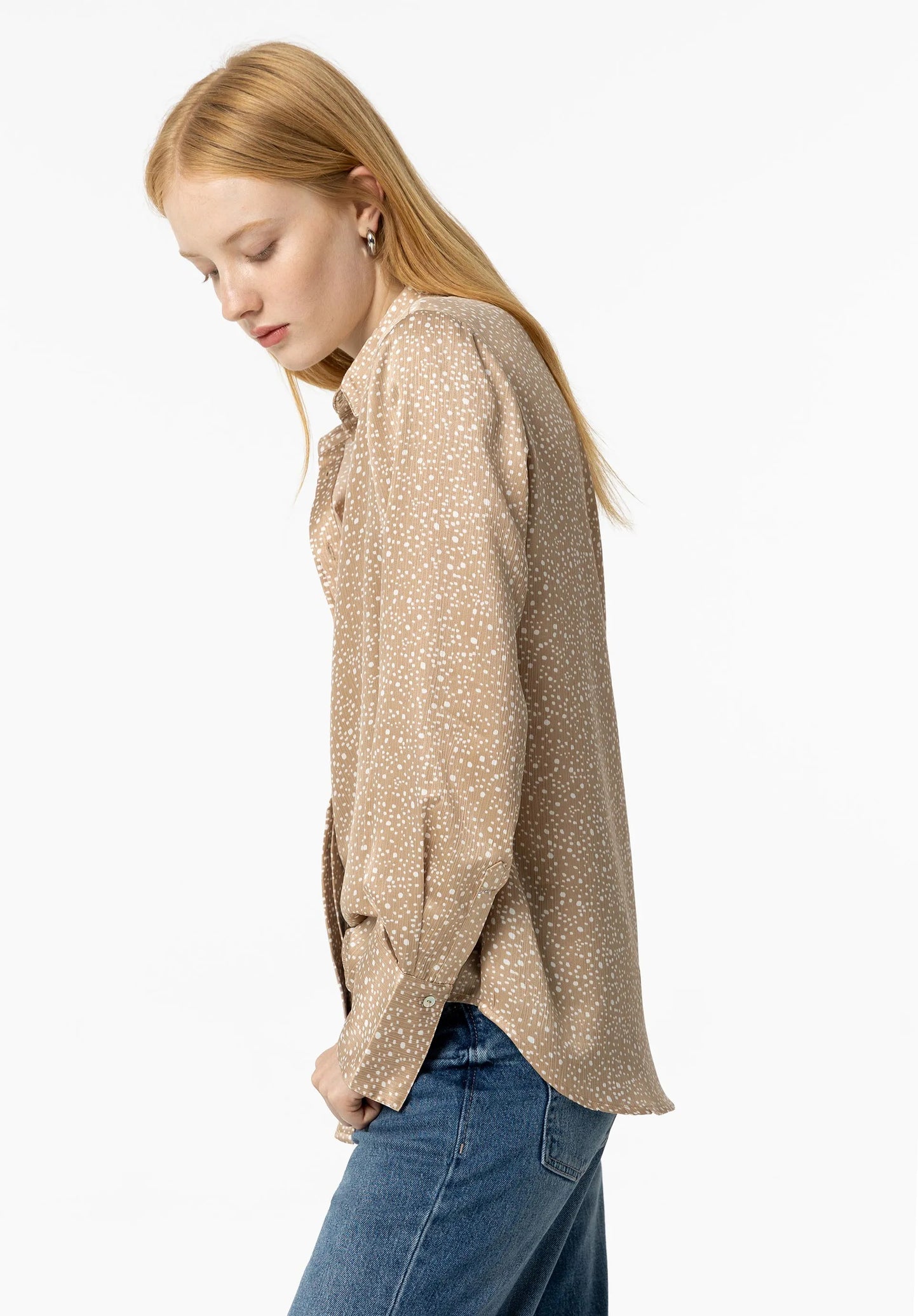 Tiffosi 'Isabella' Speckled Blouse - Beige