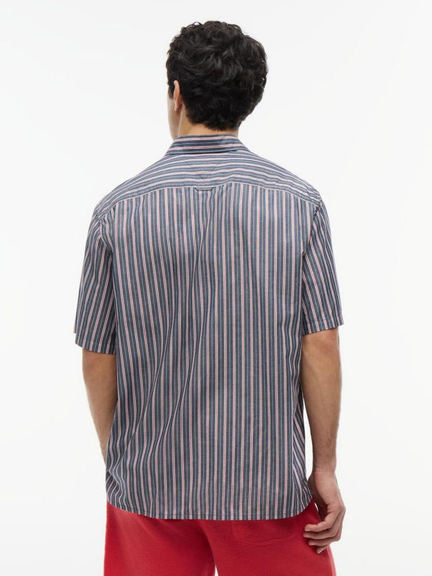 Tommy Jeans Striped Short Sleeved Shirt Navy