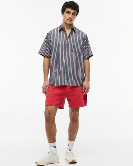 Tommy Jeans Striped Short Sleeved Shirt Navy