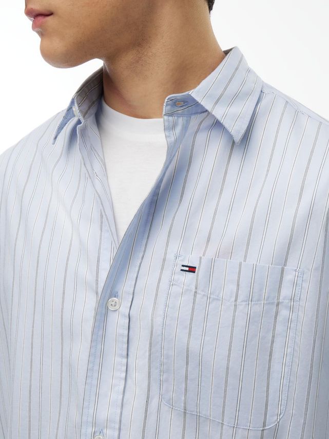Tommy Jeans Striped Short Sleeved Shirt Blue