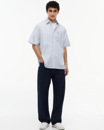 Tommy Jeans Striped Short Sleeved Shirt Blue