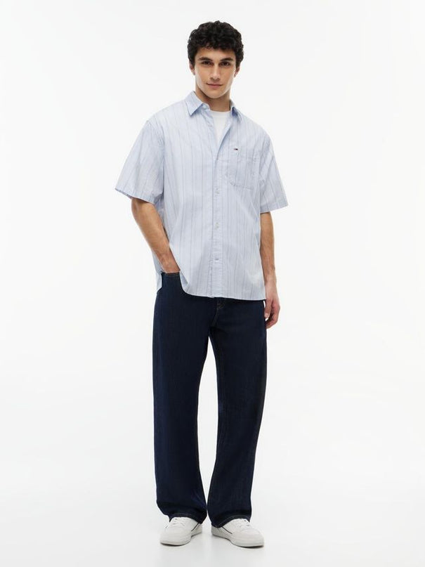 Tommy Jeans Striped Short Sleeved Shirt Blue