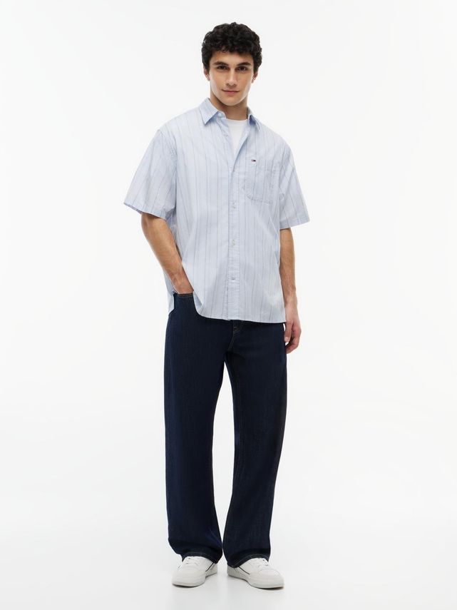 Tommy Jeans Striped Short Sleeved Shirt Blue