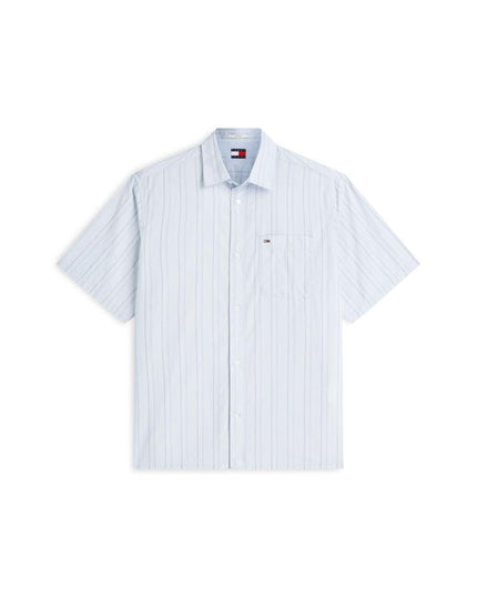 Tommy Jeans Striped Short Sleeved Shirt Blue