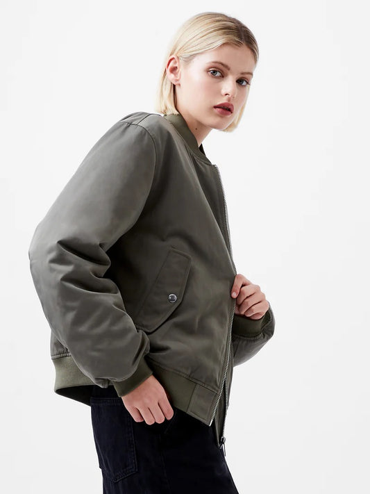 Behati Bomber Jacket - Dusted Khaki