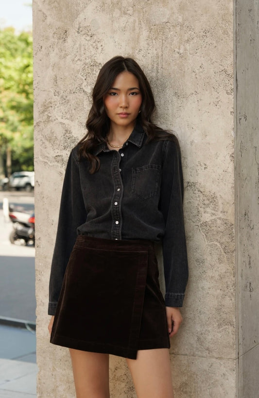 Orelle Corduroy Skort - Chocolate