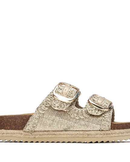 XTI 145072 Cork Textile Sandal - Gold