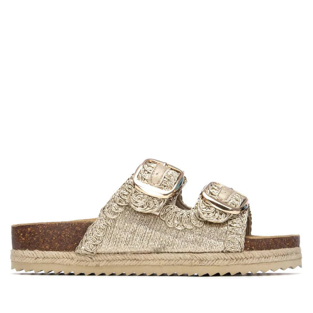 XTI 145072 Cork Textile Sandal - Gold