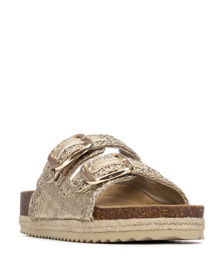 XTI 145072 Cork Textile Sandal - Gold