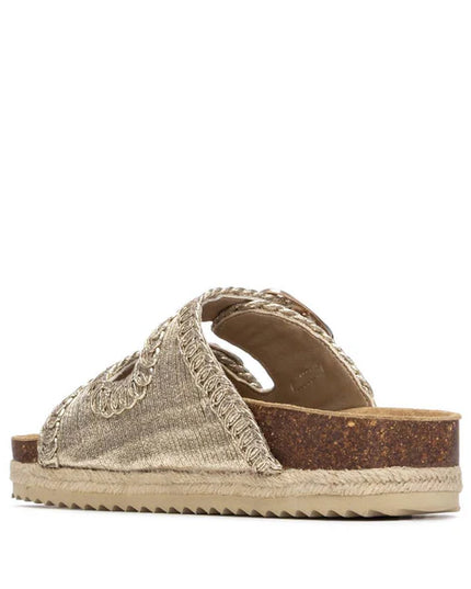XTI 145072 Cork Textile Sandal - Gold
