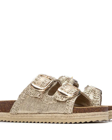 XTI 145072 Cork Textile Sandal - Gold