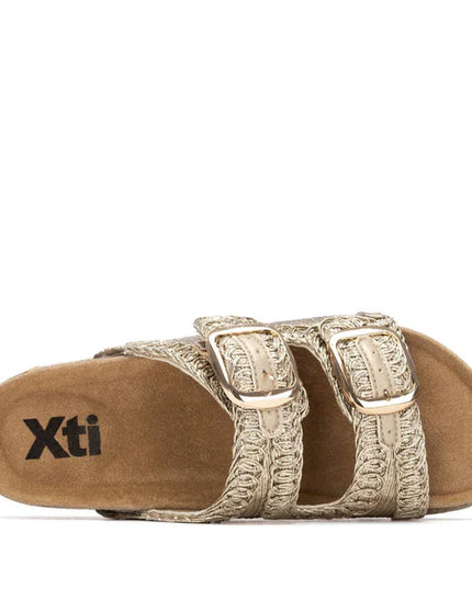 XTI 145072 Cork Textile Sandal - Gold