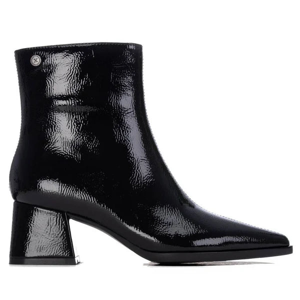 Ladies Patent Ankle Boot - Black
