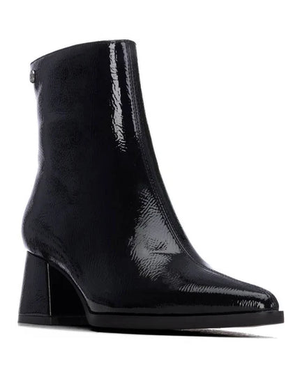 Ladies Patent Ankle Boot - Black