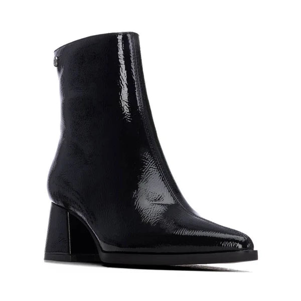 Ladies Patent Ankle Boot - Black