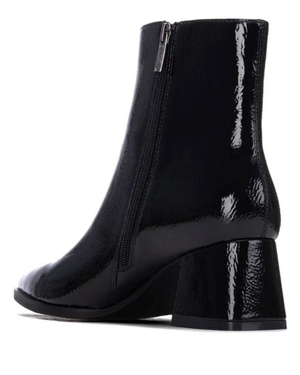 Ladies Patent Ankle Boot - Black