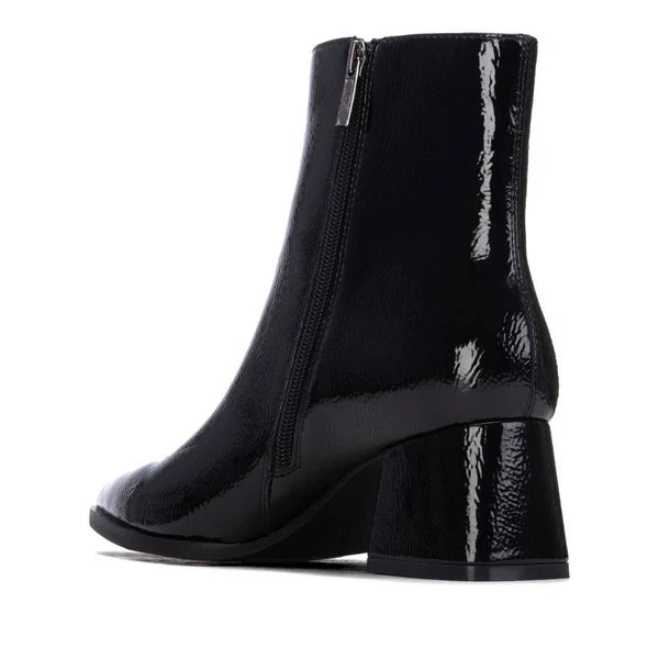 Ladies Patent Ankle Boot - Black