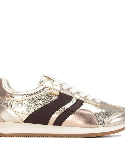 XTI Ladies Low Sneaker - Gold/Brown