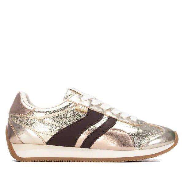 XTI Ladies Low Sneaker - Gold/Brown