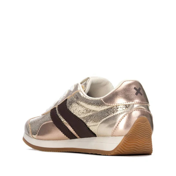 XTI Ladies Low Sneaker - Gold/Brown