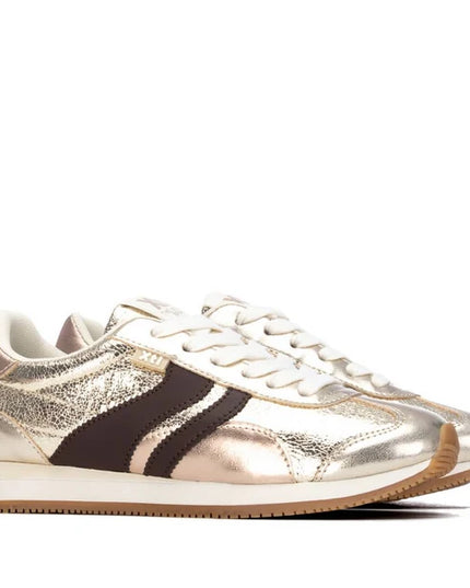 XTI Ladies Low Sneaker - Gold/Brown