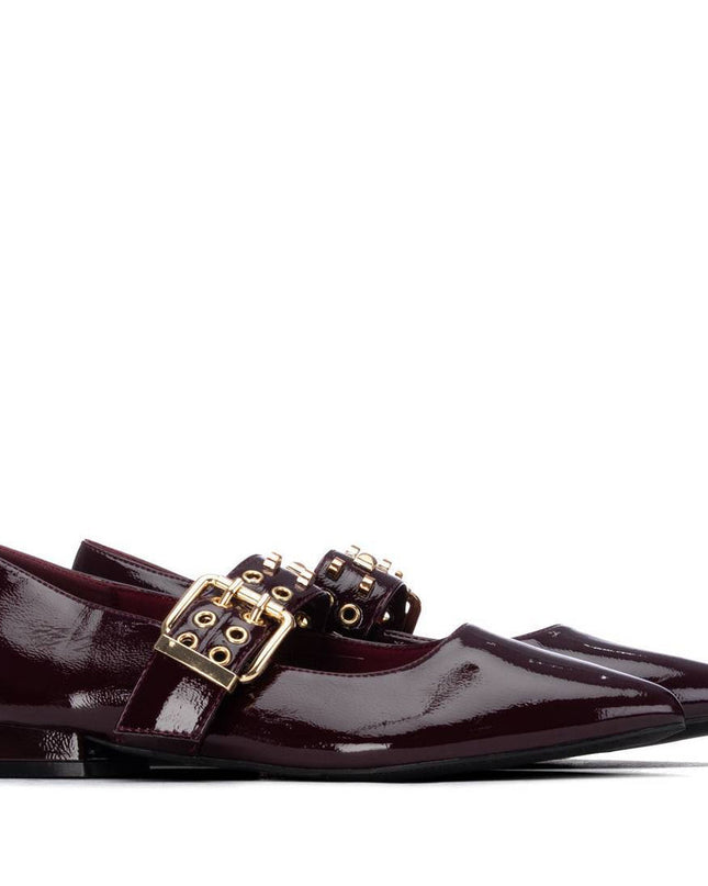 XTI Patent Ladies Pump - Burgundy