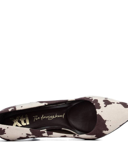 XTI Ladies Suede Heels - Cowprint