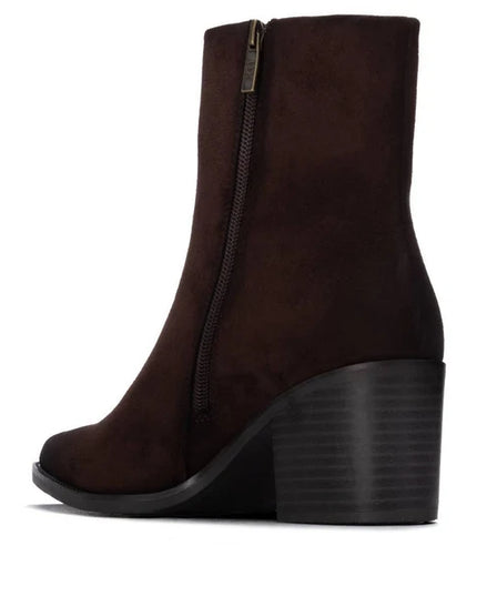 Ladies Ankle Boot - Brown Suede