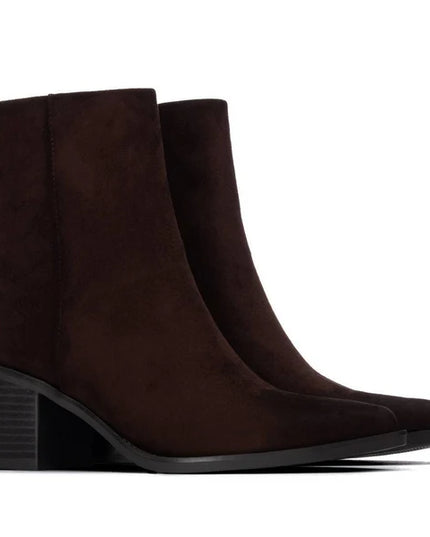 Ladies Ankle Boot - Brown Suede