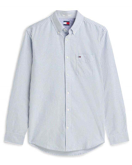 Tommy Jeans Reg Striped Shirt in Vibrant Blue Stripes