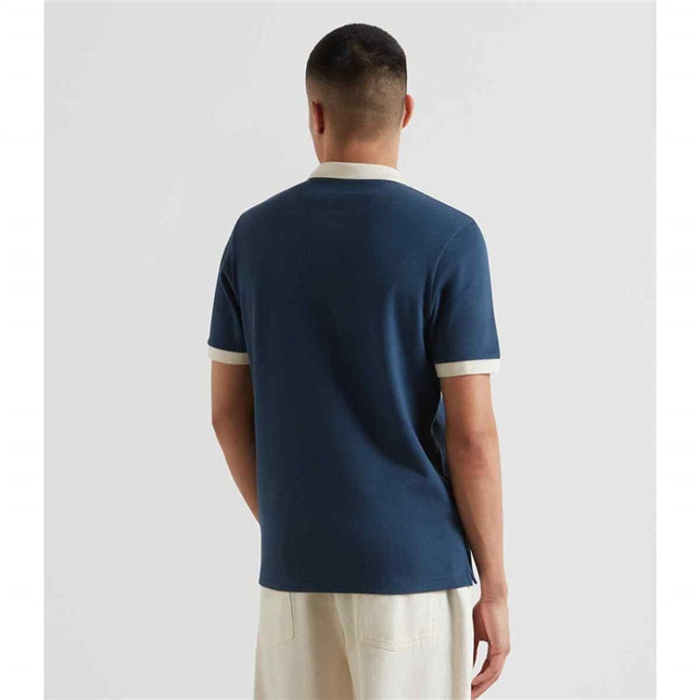 Farah Clement Textured Polo Aegean Blue