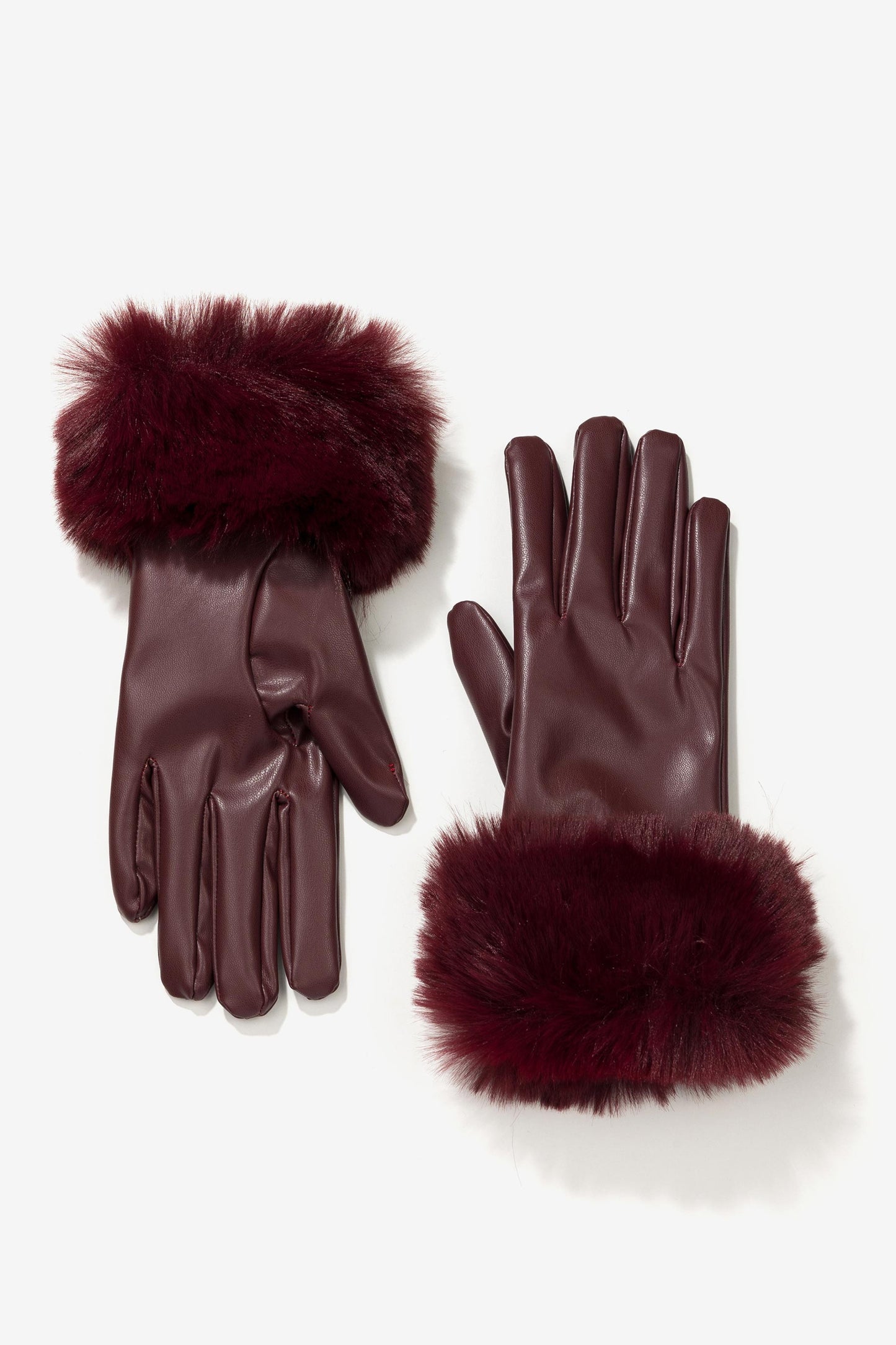 Leather Effect Touch Screen Gloves 'Ruby'