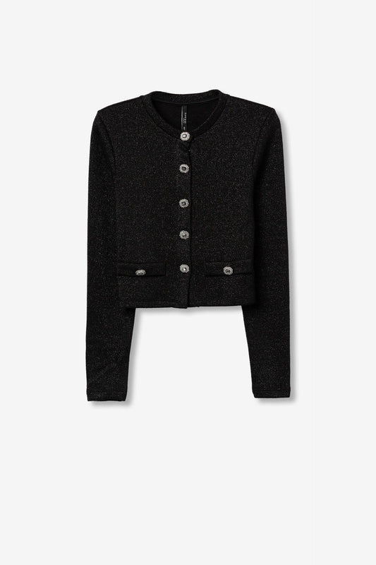'Moby' Metallic Cardigan - Black