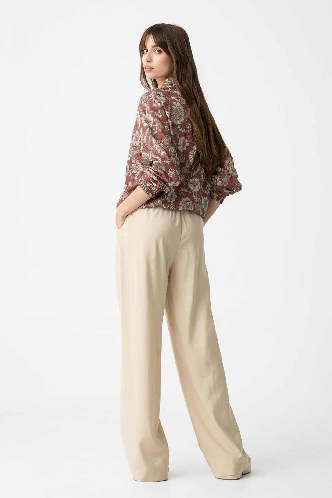 Tiffosi - 'Camelia' High Waist Trouser - Sand