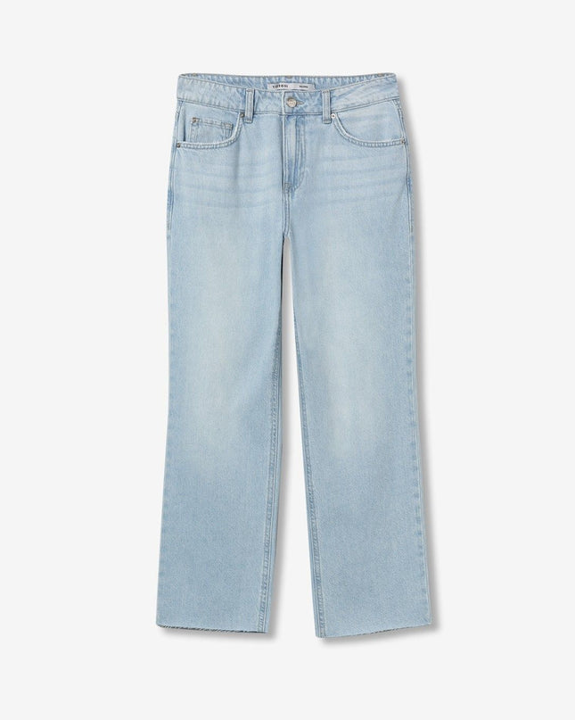 'Solange' Cropped Straight Jeans - Light Denim