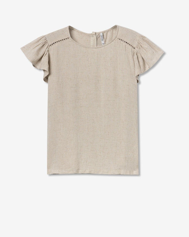 'Ivy' Linen Blend Top - Natural