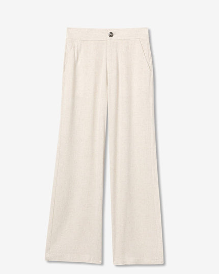 'Portel' Linen Trouser - Cream