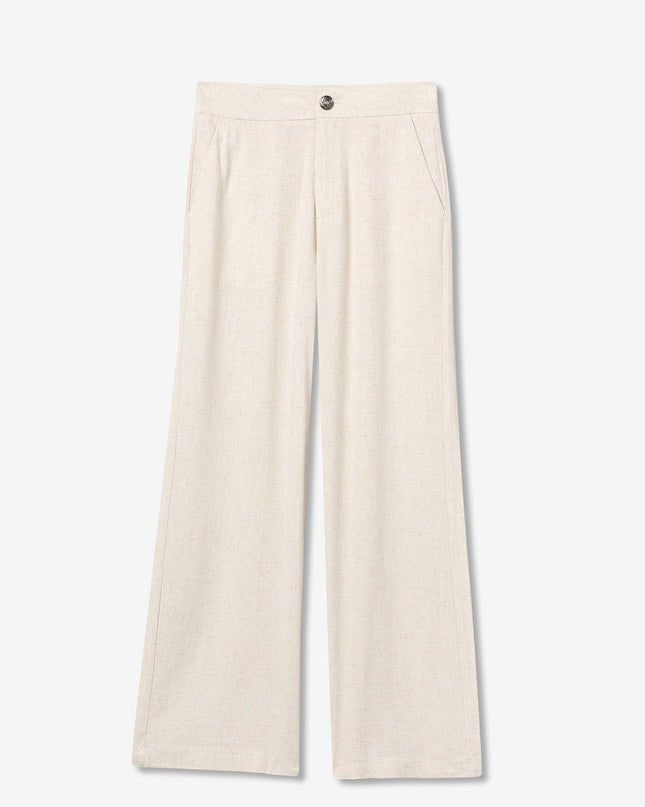 'Portel' Linen Trouser - Cream