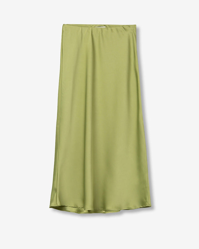 'Kansas' Satin Skirt - Cedar Green
