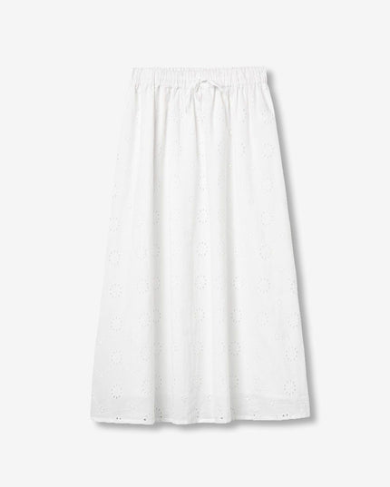 'Manje' Broderie Skirt - White