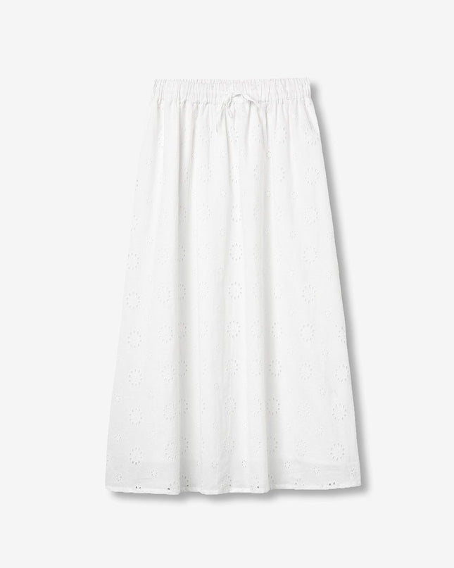 'Manje' Broderie Skirt - White