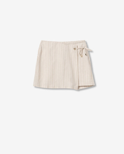 'Tina' Pinstripe Skort - Beige
