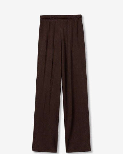'Bresha' Braided Trouser - Chocolate Brown
