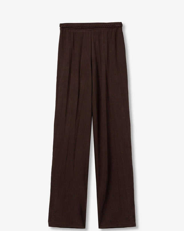 'Bresha' Braided Trouser - Chocolate Brown