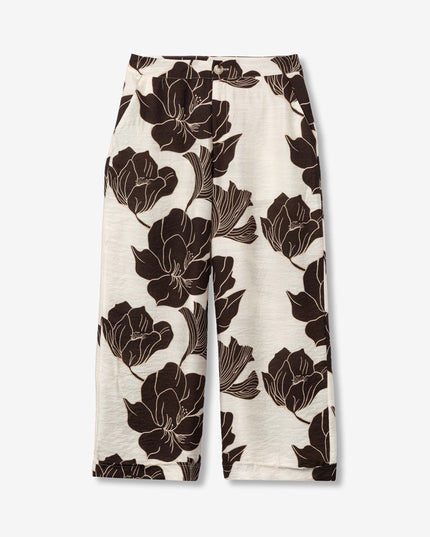 'Posey' Floral Trouser - Star White