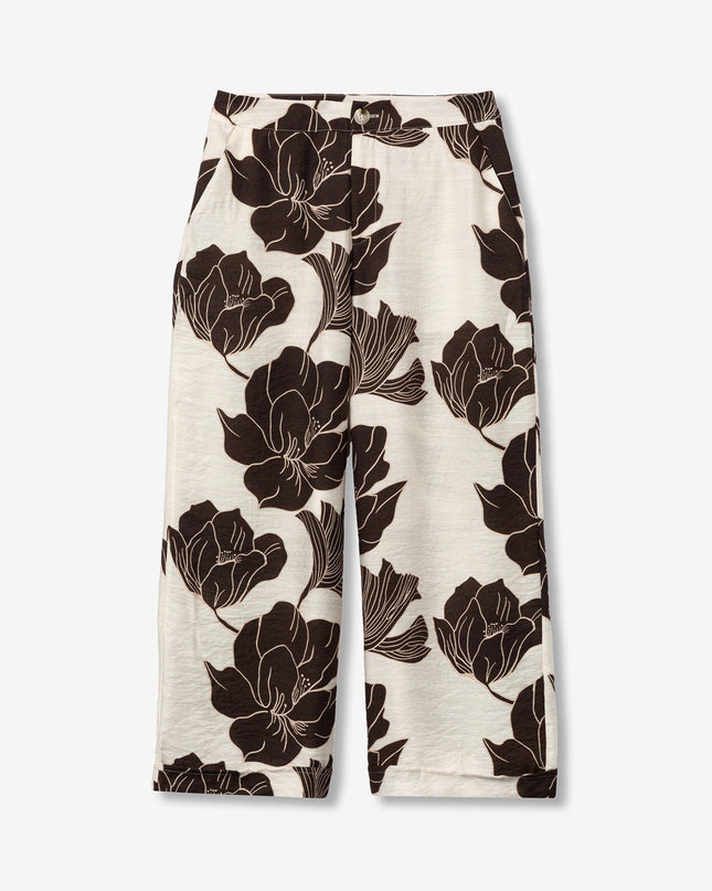 'Posey' Floral Trouser - Star White