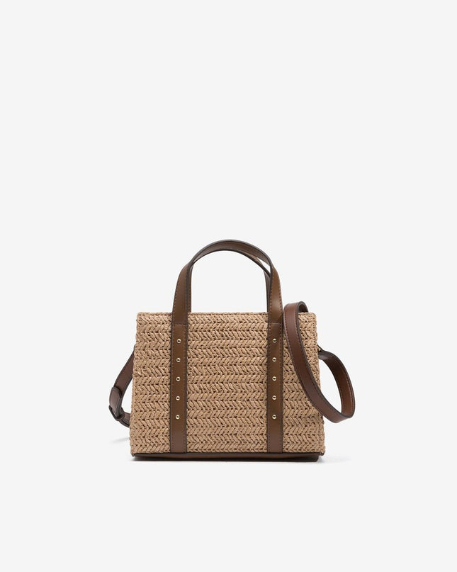 'Inayah' Rafia Handbag - Bison
