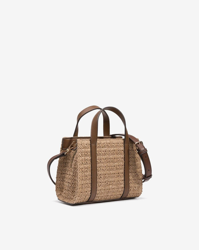 'Inayah' Rafia Handbag - Bison