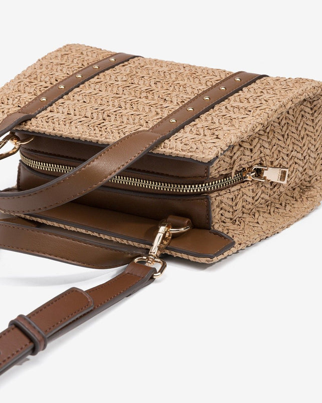 'Inayah' Rafia Handbag - Bison