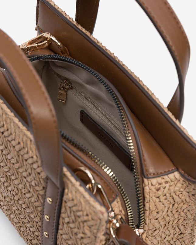 'Inayah' Rafia Handbag - Bison